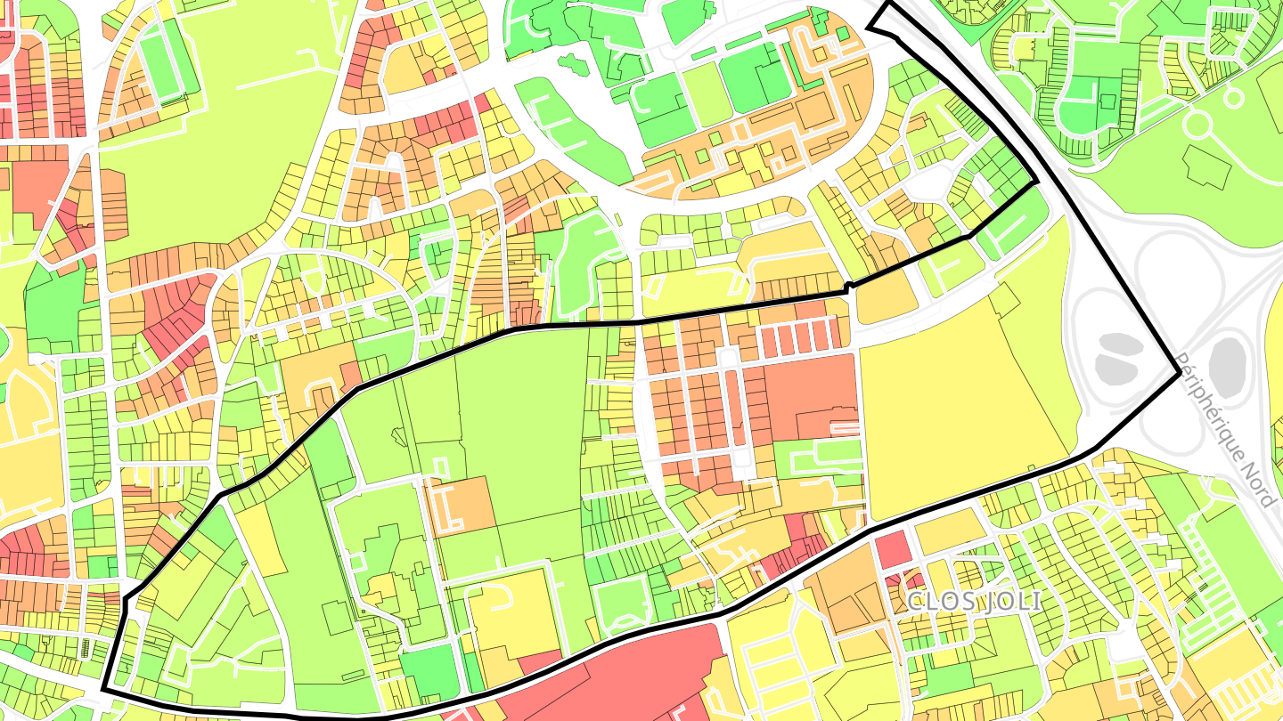 Carte des prix de l'immobilier Quartier Calmette