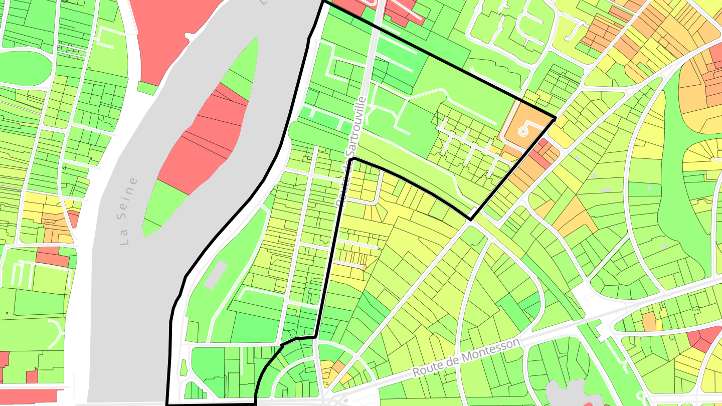 Carte des prix de l'immobilier Quartier Canada