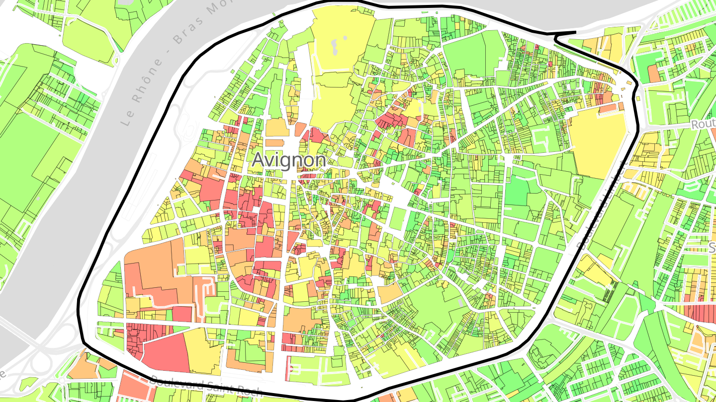 Carte des prix de l'immobilier Quartier Centre