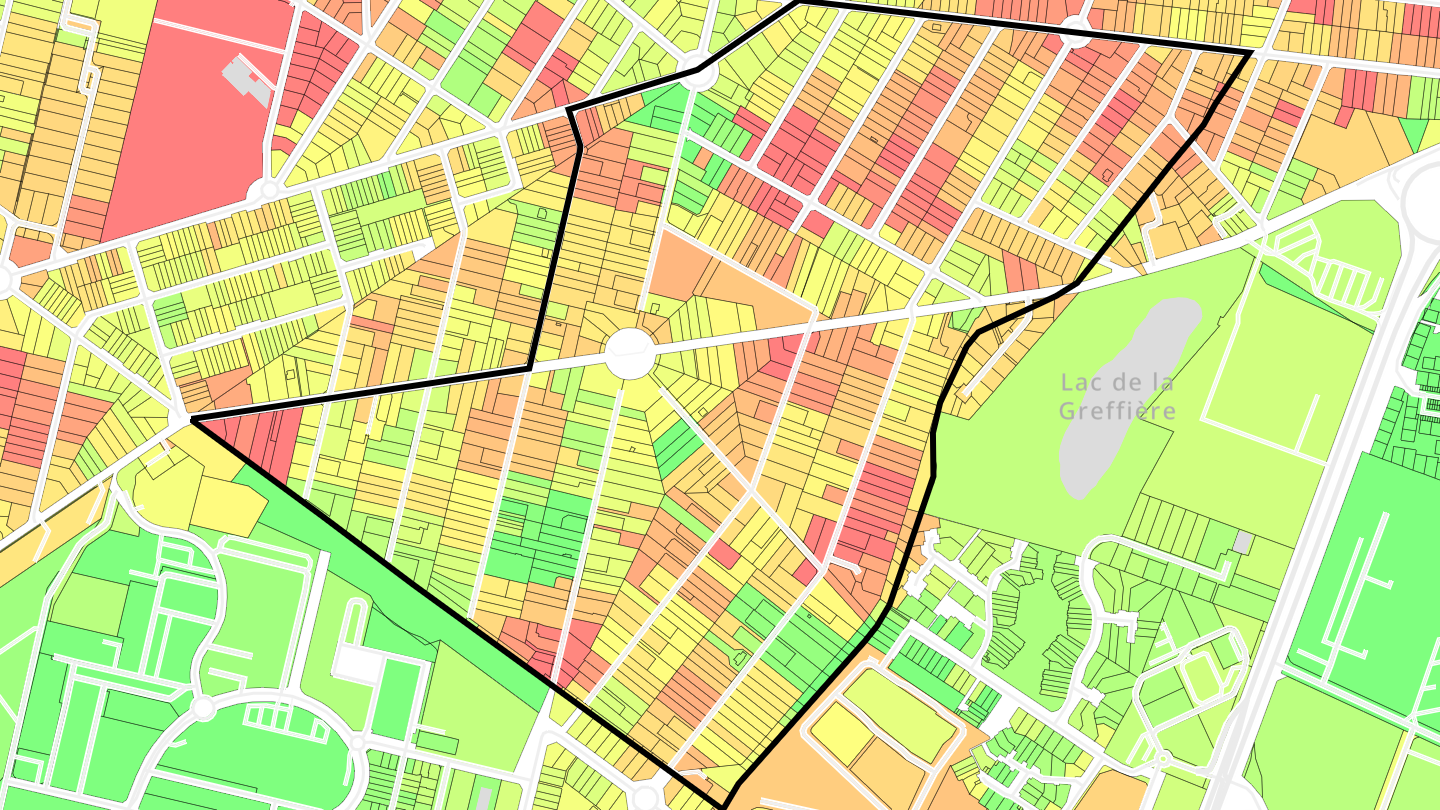 Carte des prix de l'immobilier Quartier Curie