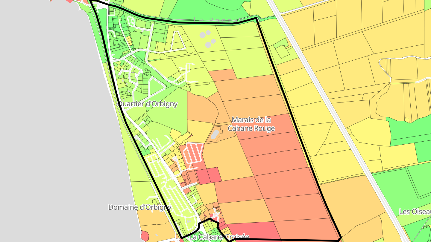 Carte des prix de l'immobilier Quartier d'Orbigny