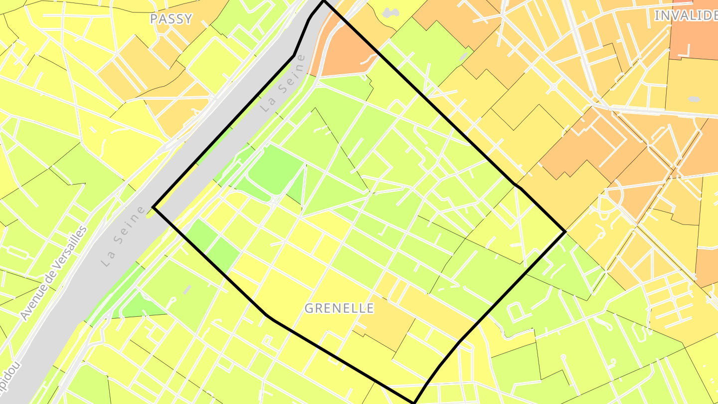 Carte des prix de l'immobilier Quartier de Grenelle