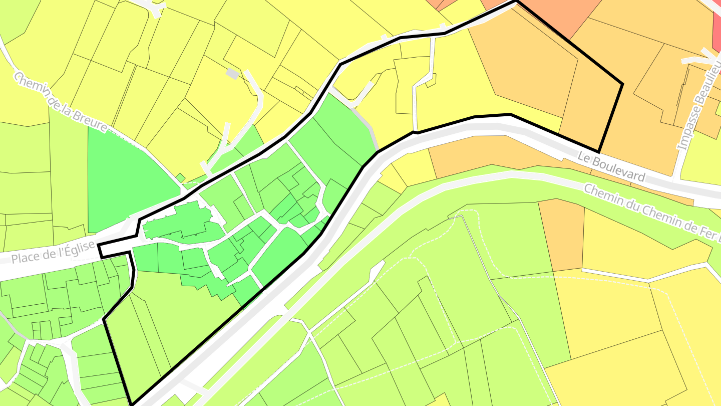 Carte des prix de l'immobilier Quartier de l'Église