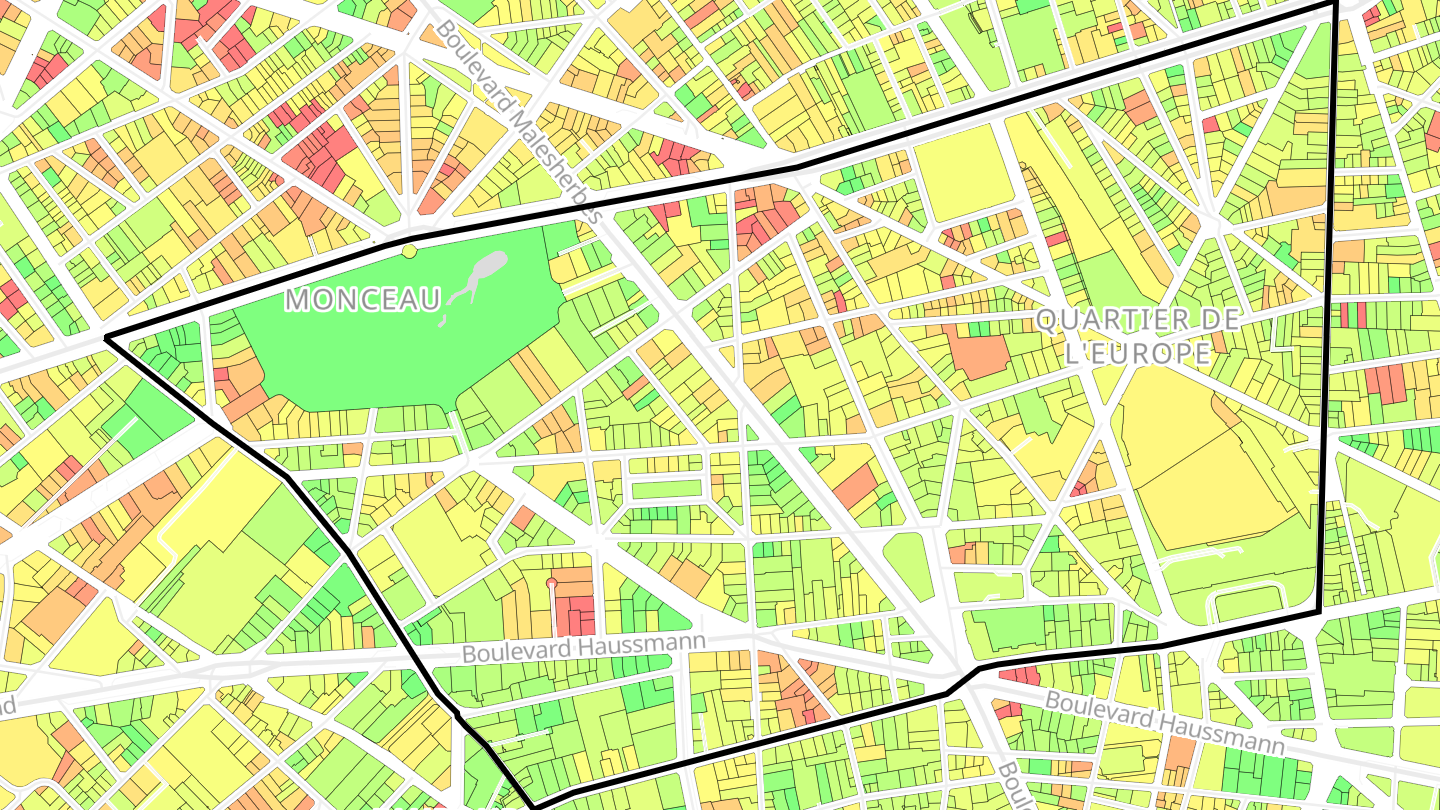 Carte des prix de l'immobilier Quartier de l'Europe