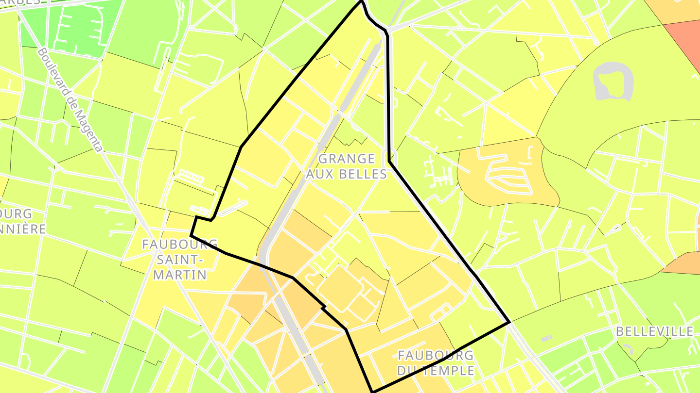 Carte des prix de l'immobilier Quartier de l'Hôpital Saint-Louis