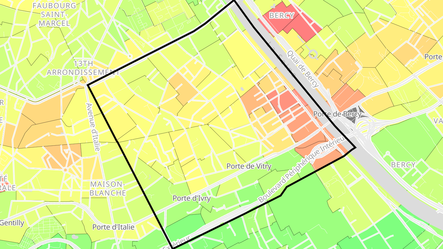 Carte des prix de l'immobilier Quartier de la Gare