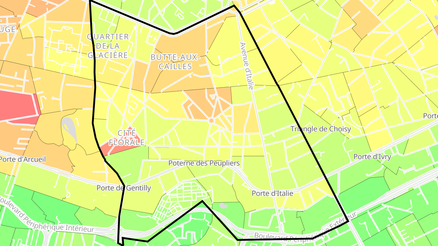 Carte des prix de l'immobilier Quartier de la Maison-Blanche