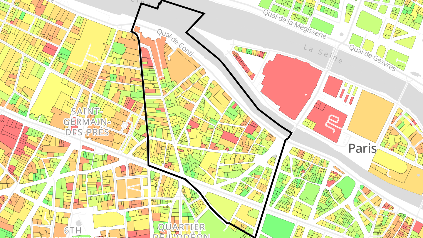 Carte des prix de l'immobilier Quartier de la Monnaie