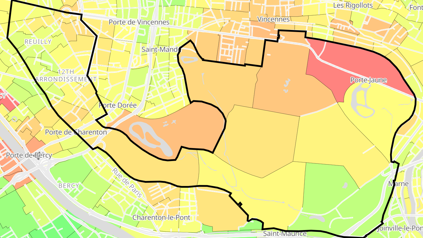Carte des prix de l'immobilier Quartier de Picpus