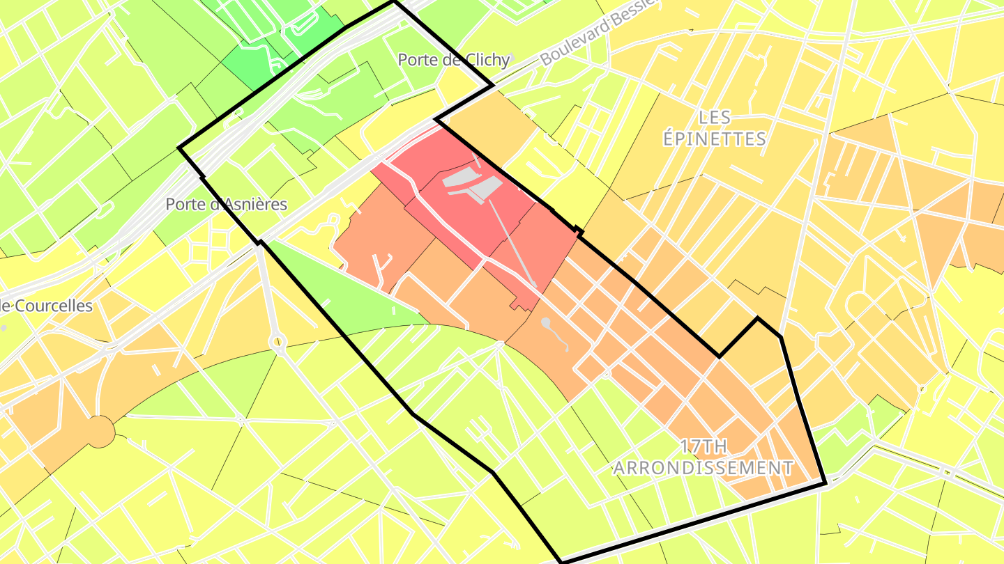 Carte des prix de l'immobilier Quartier des Batignolles
