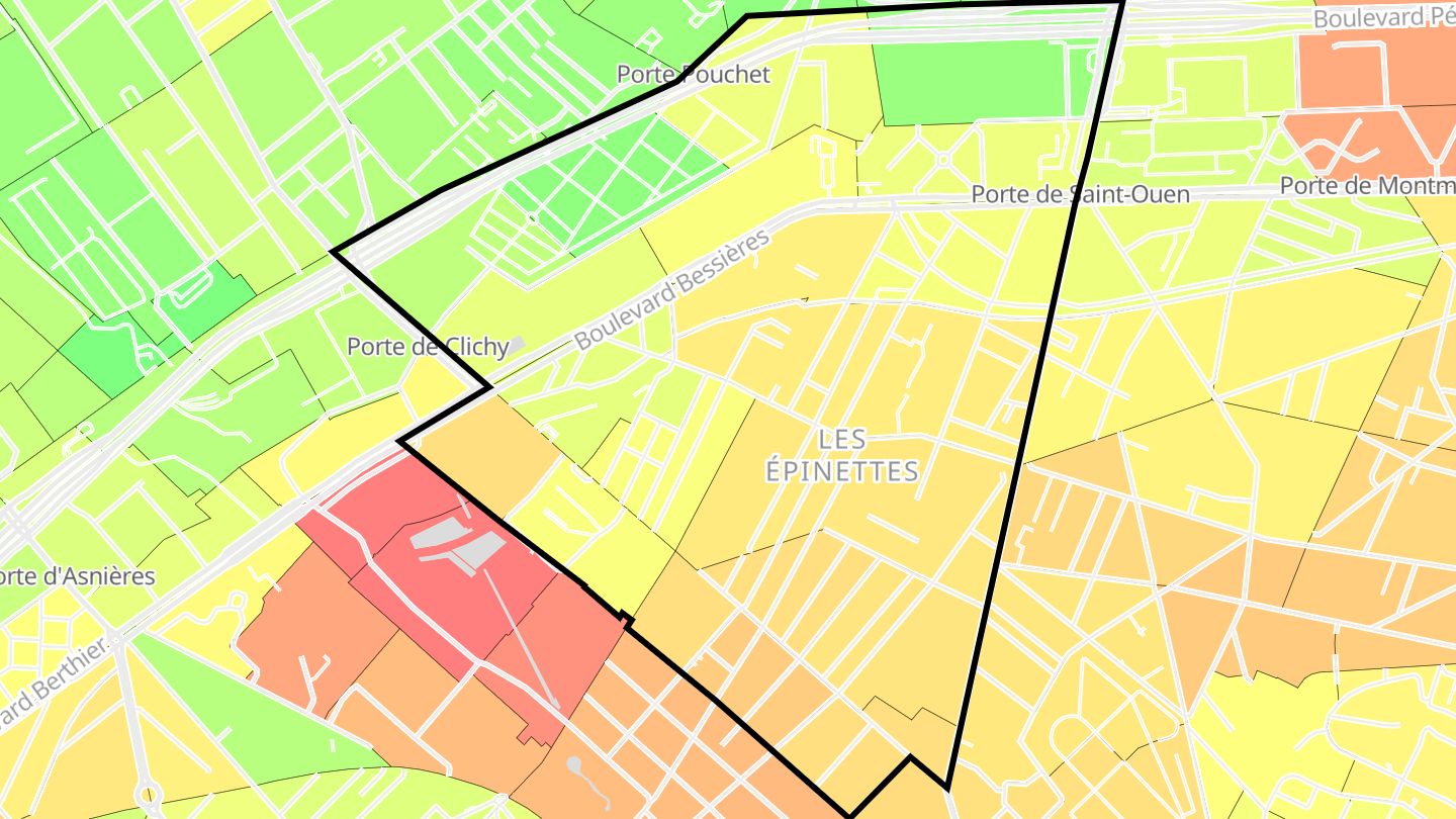Carte des prix de l'immobilier Quartier des Épinettes