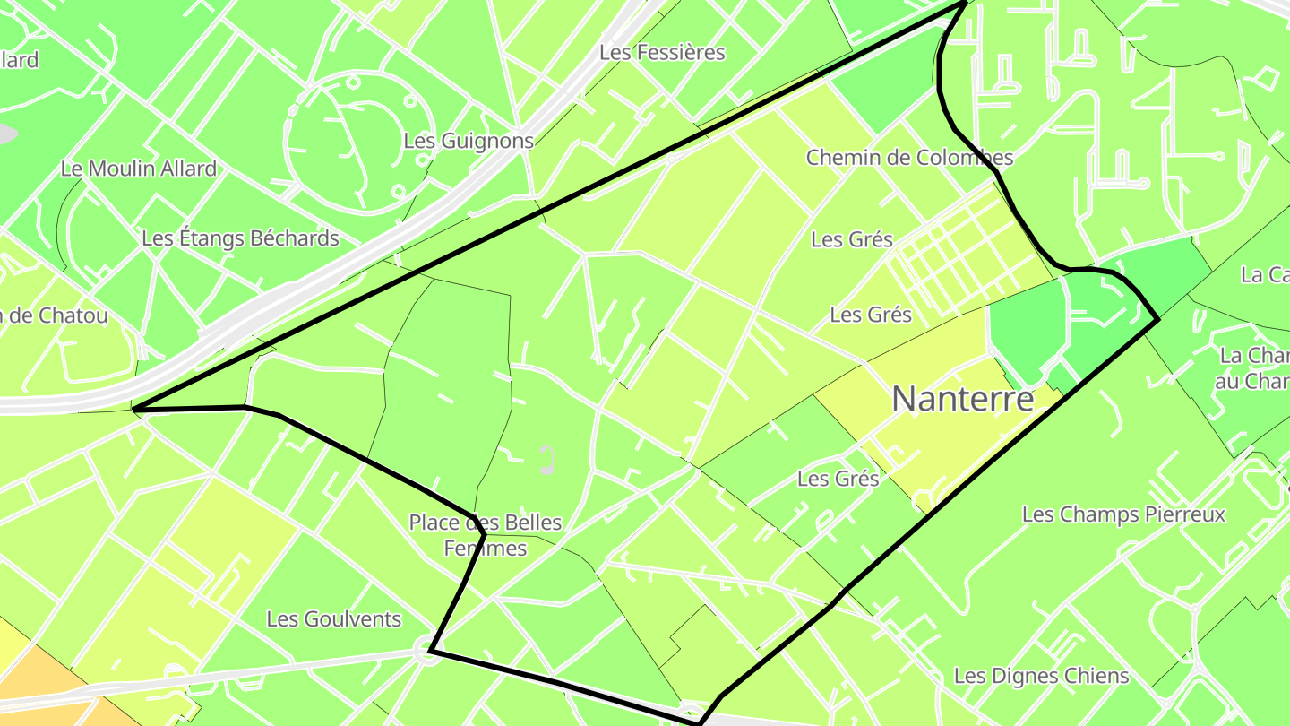 Carte des prix de l'immobilier Quartier du Centre