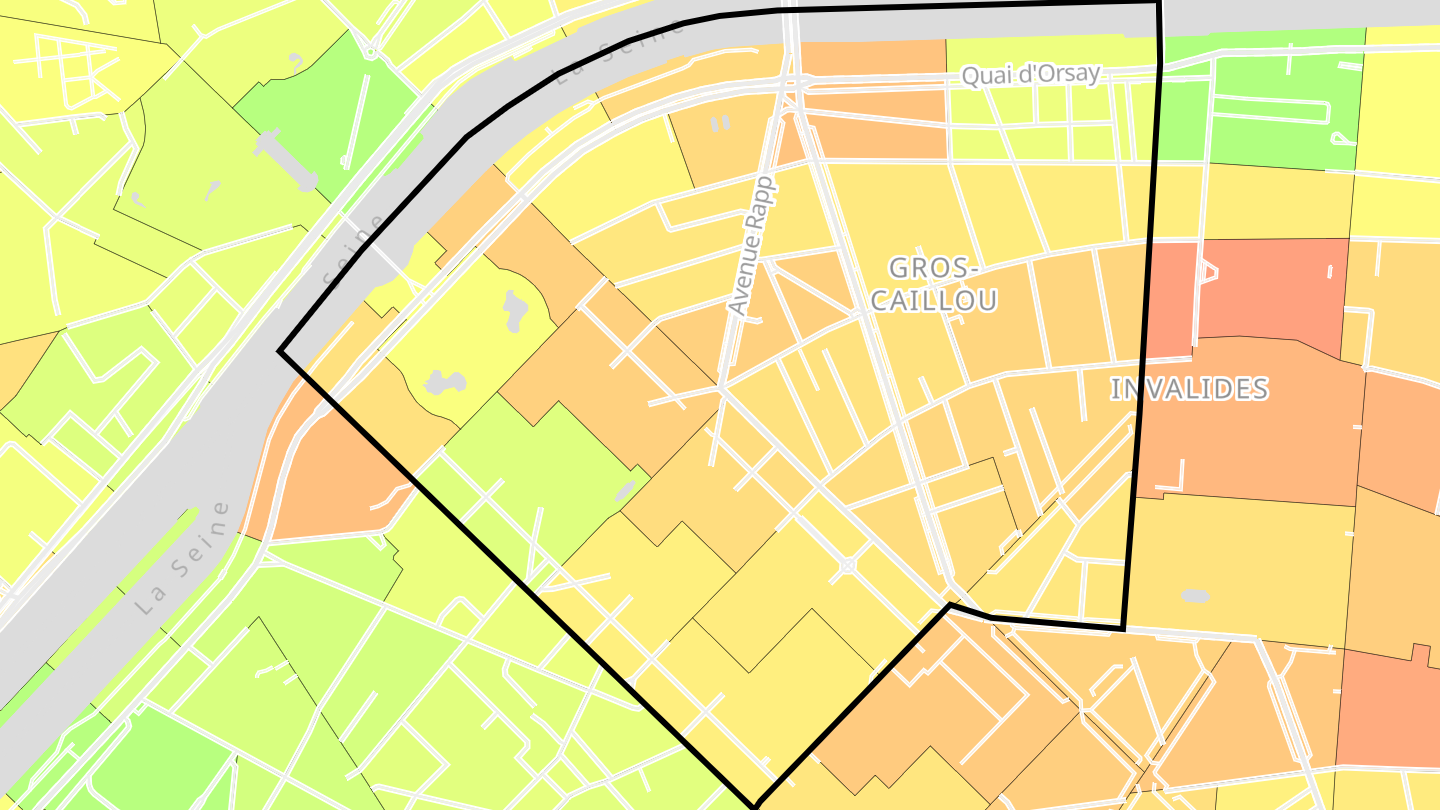 Carte des prix de l'immobilier Quartier du Gros-Caillou