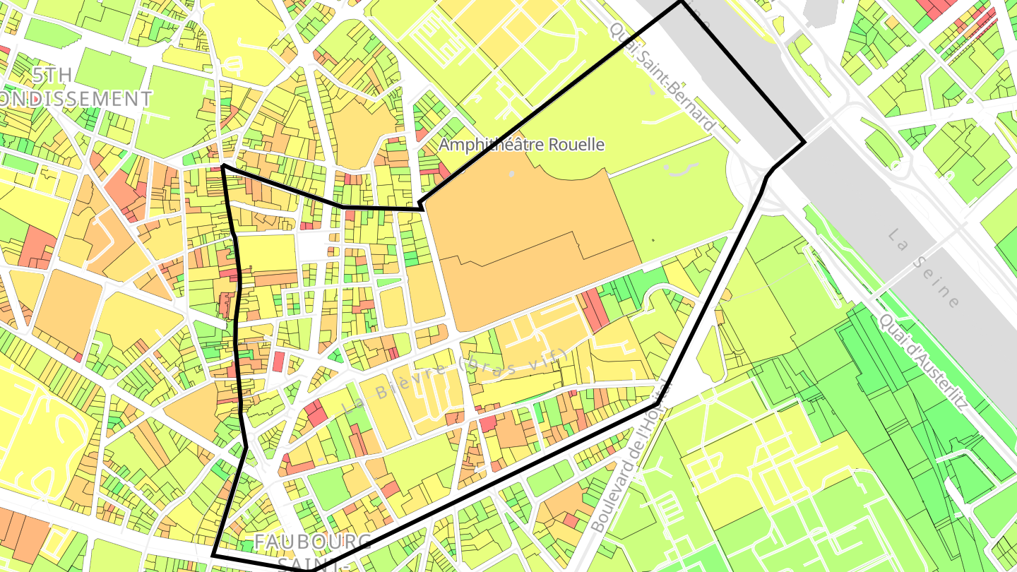 Carte des prix de l'immobilier Quartier du Jardin des Plantes