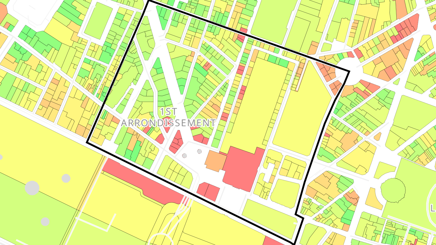 Carte des prix de l'immobilier Quartier du Palais Royal