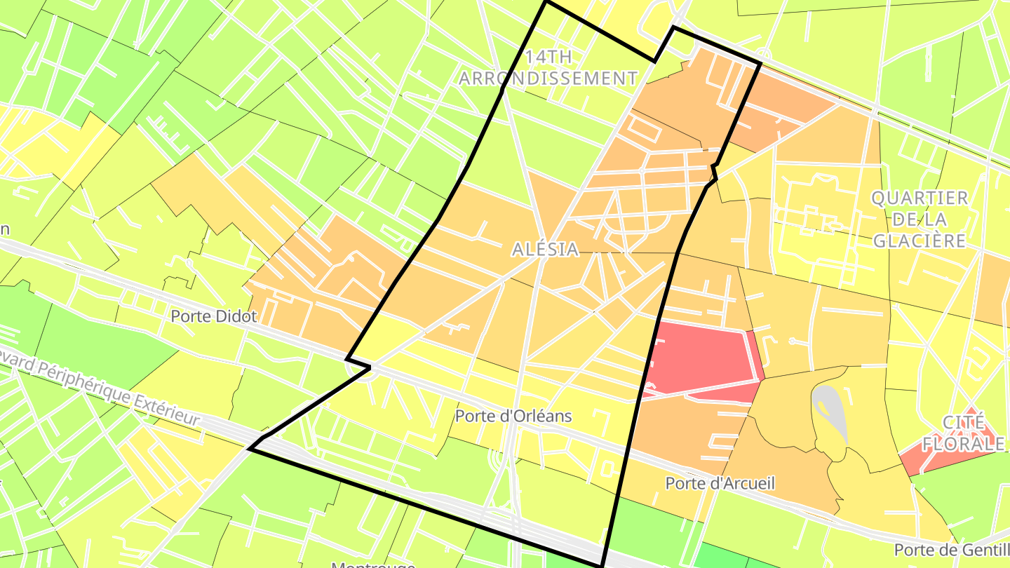 Carte des prix de l'immobilier Quartier du Petit-Montrouge