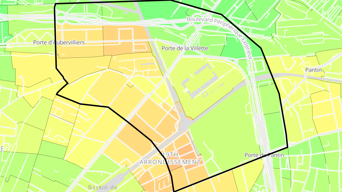Carte des prix de l'immobilier Quartier du Pont-de-Flandre