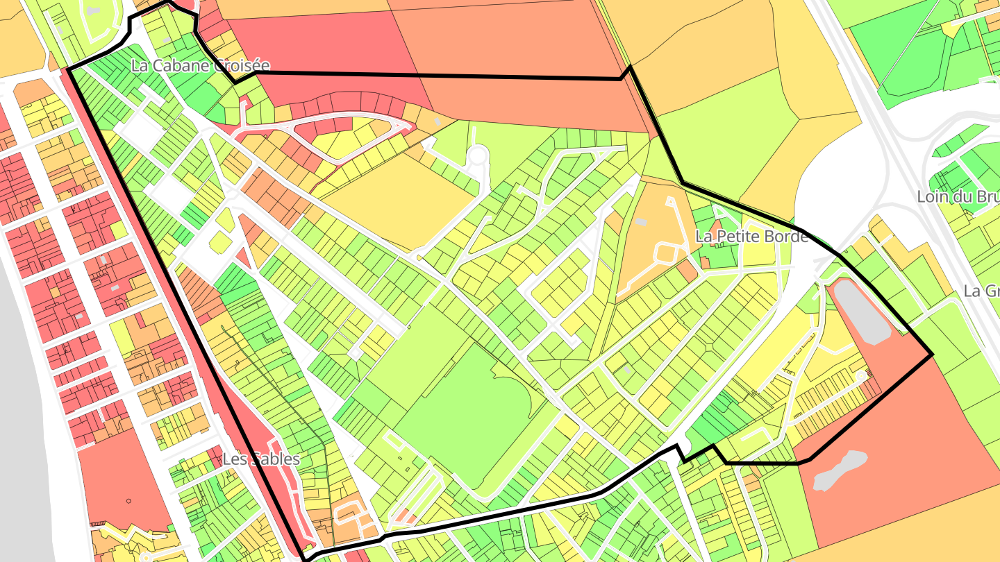 Carte des prix de l'immobilier Quartier du Stade