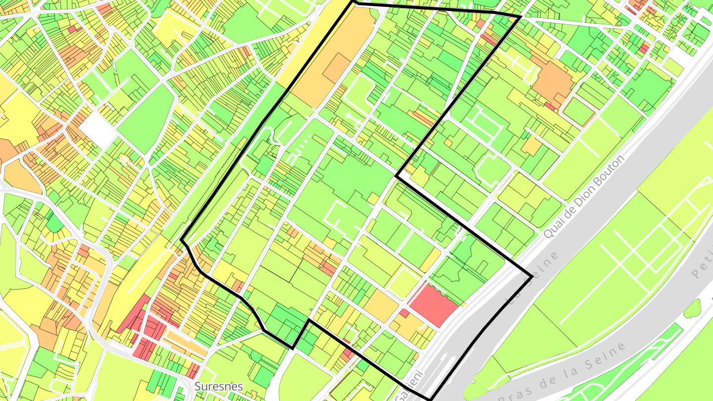 Carte des prix de l'immobilier Quartier Écluse-Belvédère