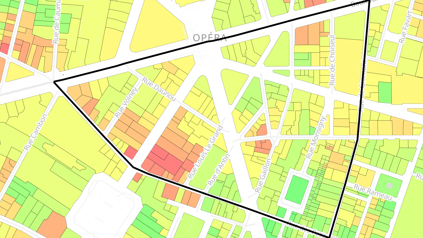 Carte des prix de l'immobilier Quartier Gaillon