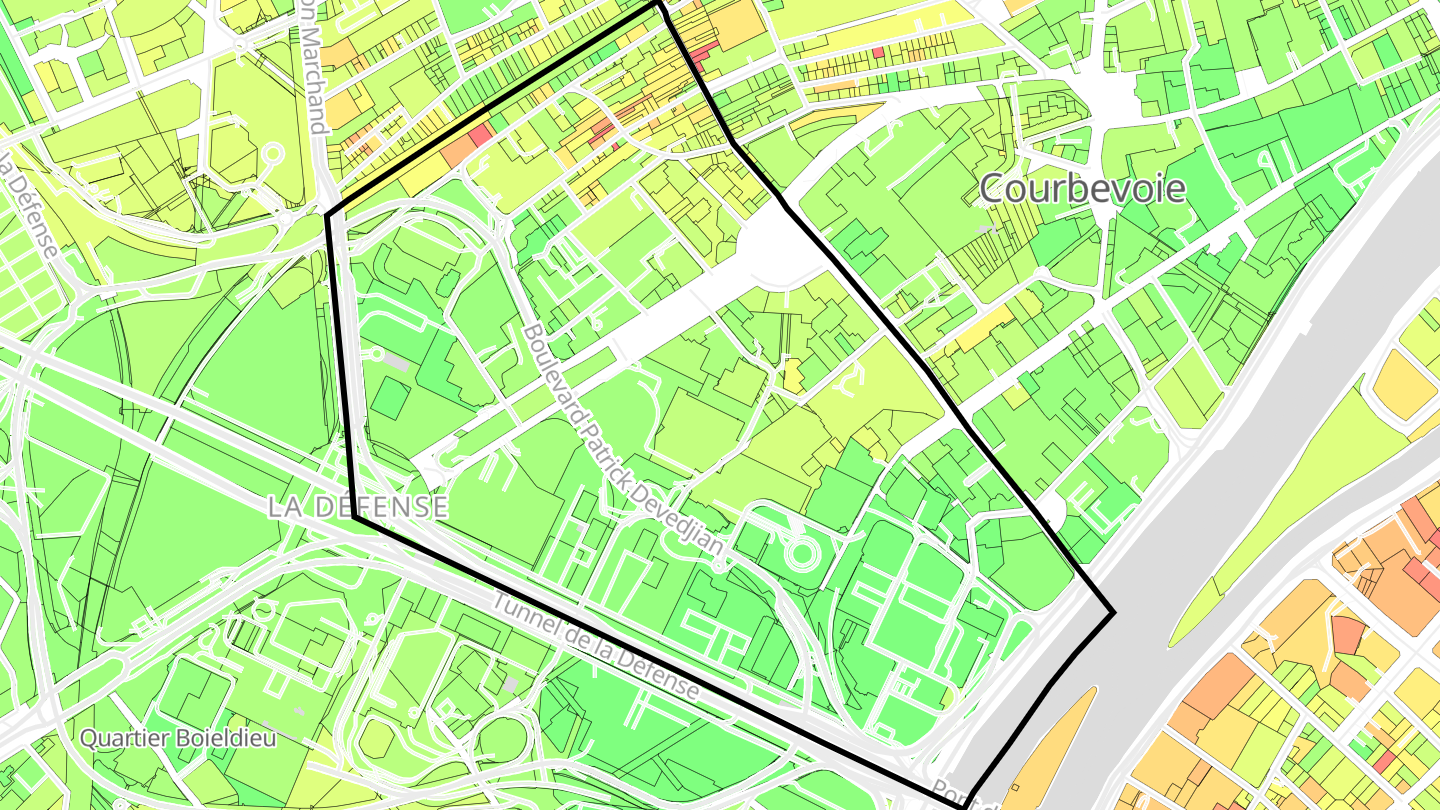 Carte des prix de l'immobilier Quartier Gambetta