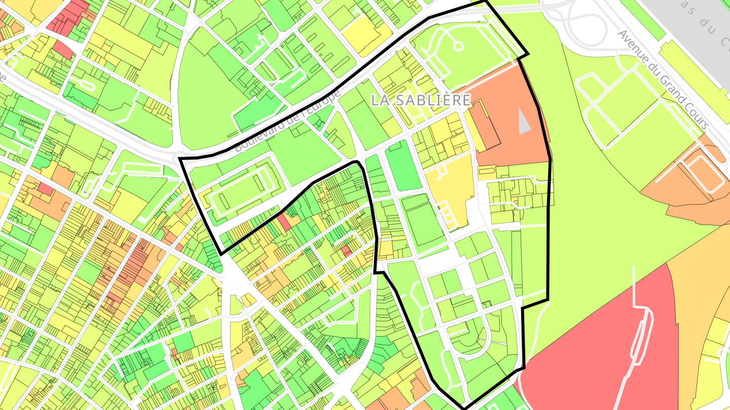 Carte des prix de l'immobilier Quartier Grammont