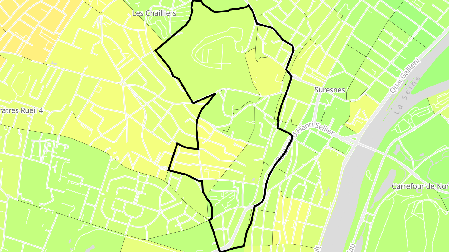 Carte des prix de l'immobilier Quartier Mont-Valérien