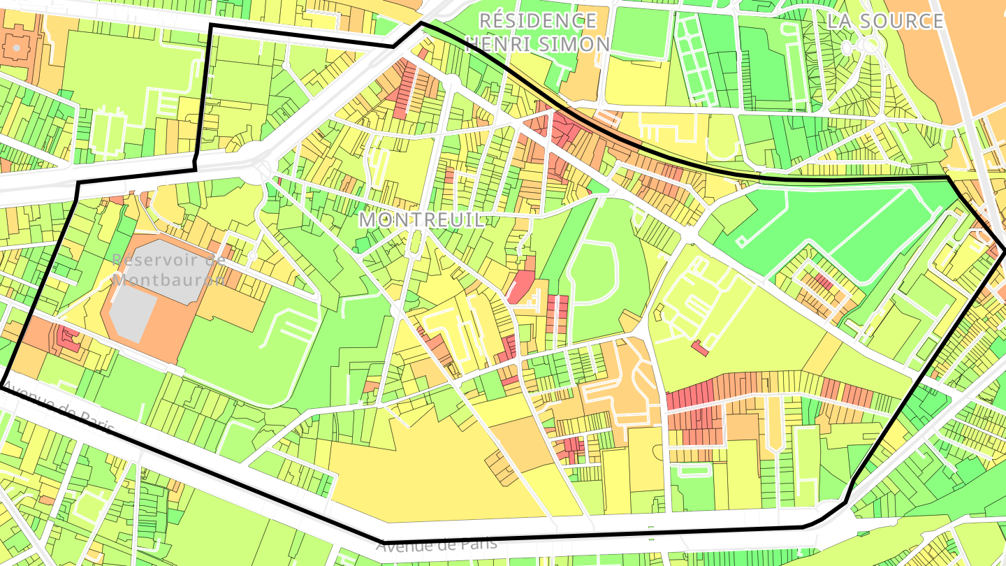 Carte des prix de l'immobilier Montreuil