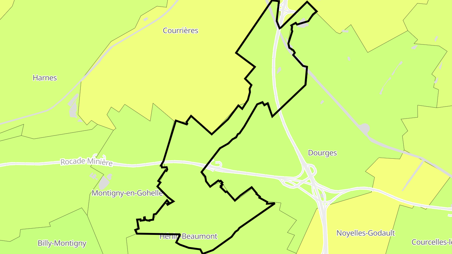 Carte des prix de l'immobilier Quartier Nord-Ouest