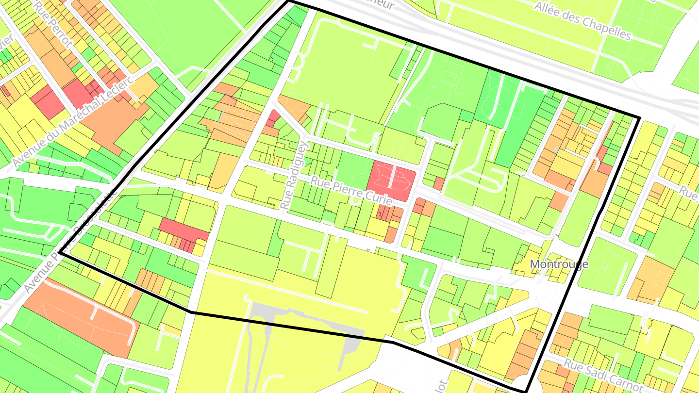 Carte des prix de l'immobilier Quartier Portes de Montrouge
