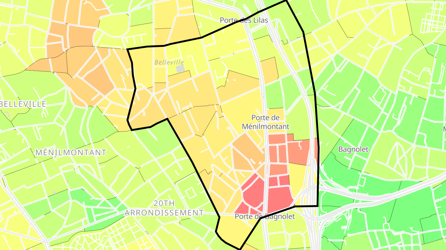 Carte des prix de l'immobilier Quartier Saint-Fargeau