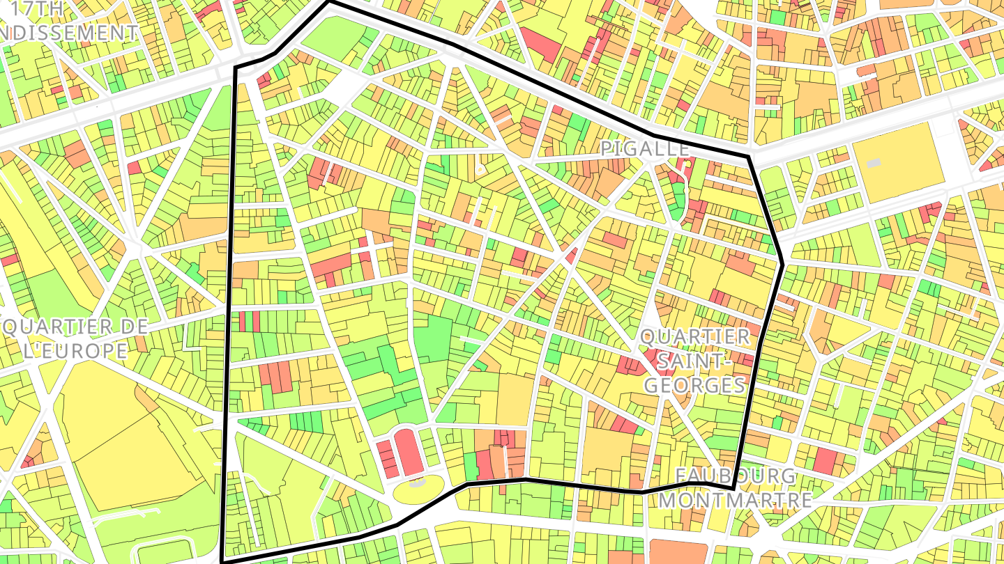 Carte des prix de l'immobilier Quartier Saint-Georges