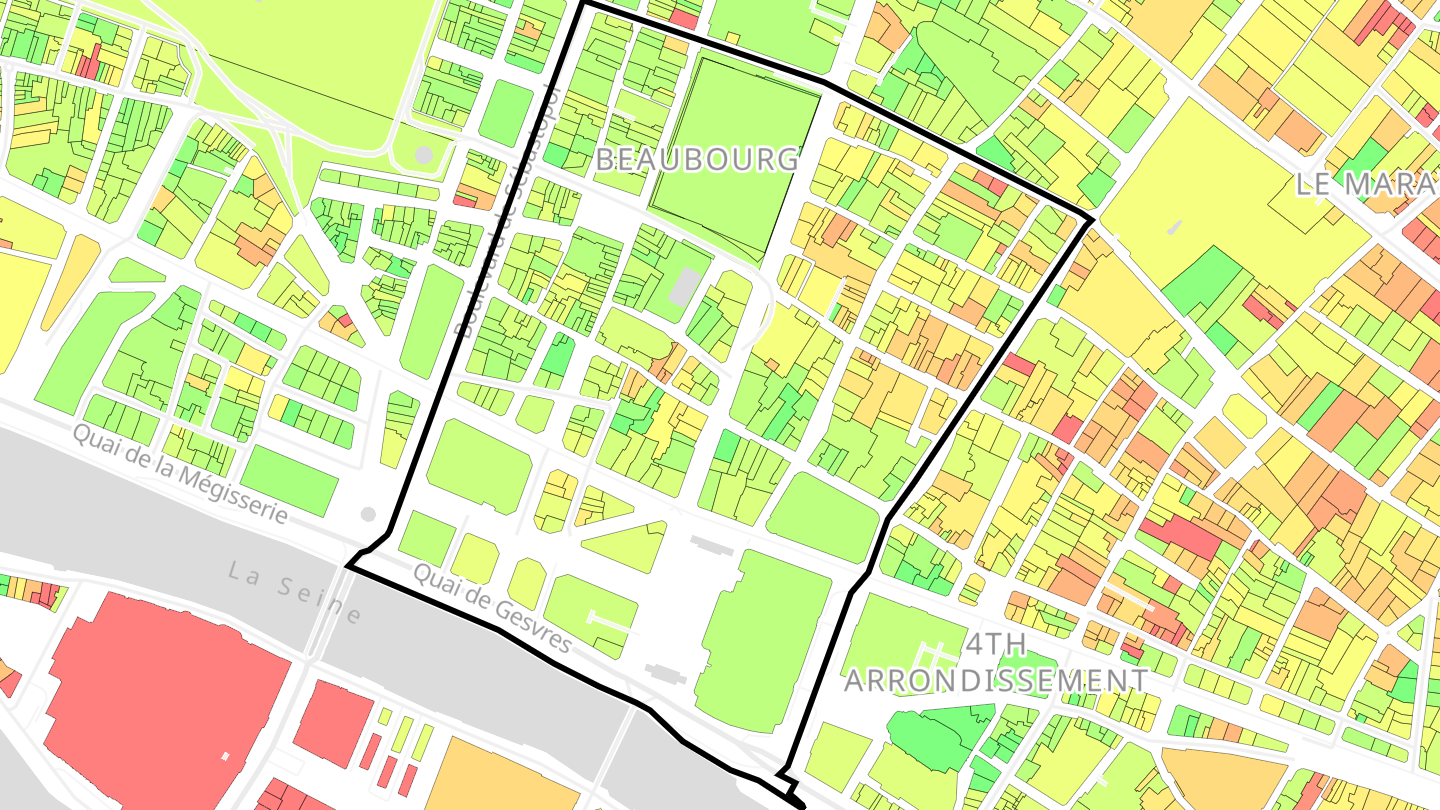 Carte des prix de l'immobilier Quartier Saint-Merri