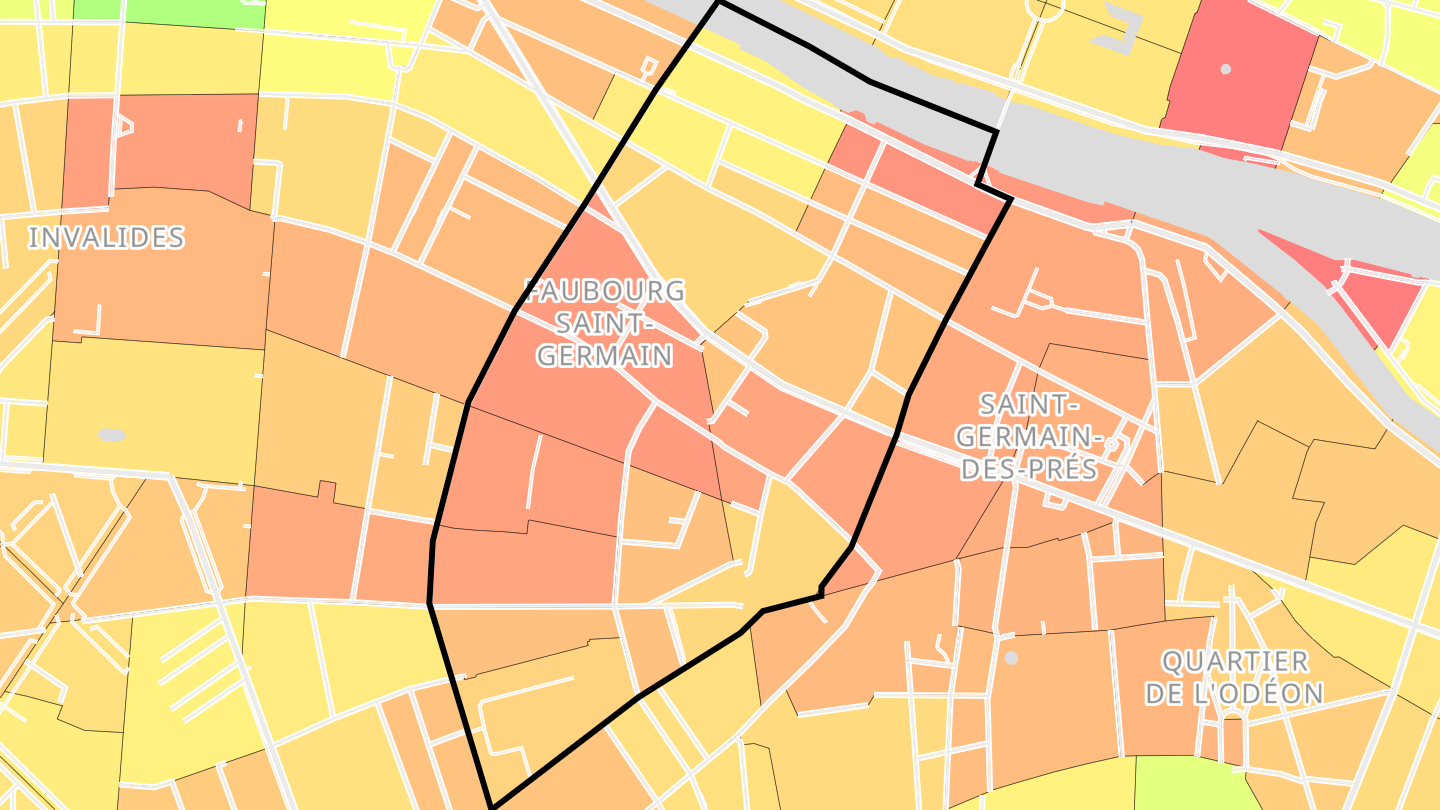 Carte des prix de l'immobilier Quartier Saint-Thomas-d'Aquin