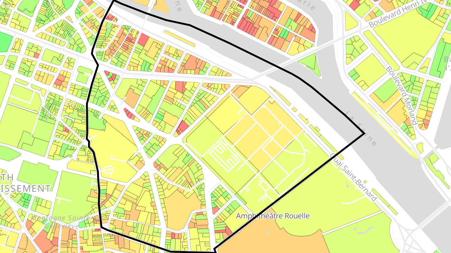 Carte des prix de l'immobilier Quartier Saint-Victor