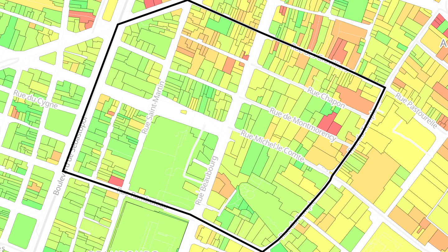 Carte des prix de l'immobilier Quartier Sainte-Avoye