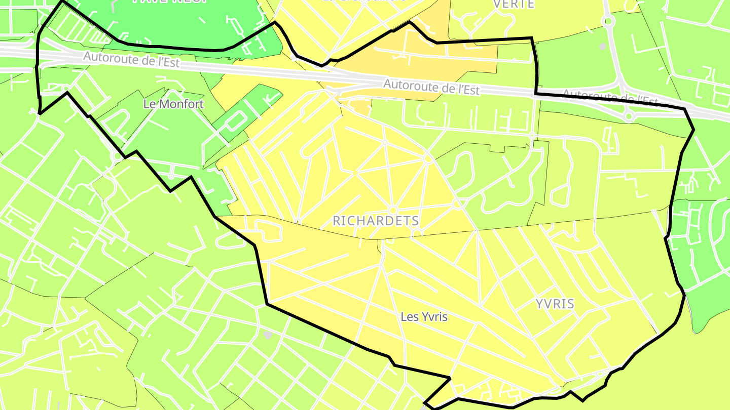 Carte des prix de l'immobilier Quartier Sud