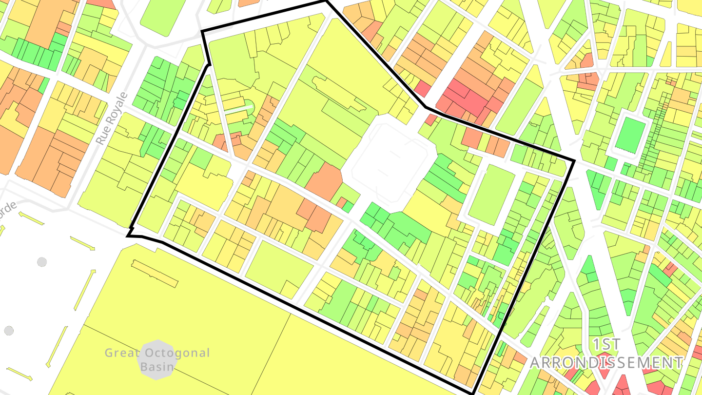 Carte des prix de l'immobilier Quartier Vendôme