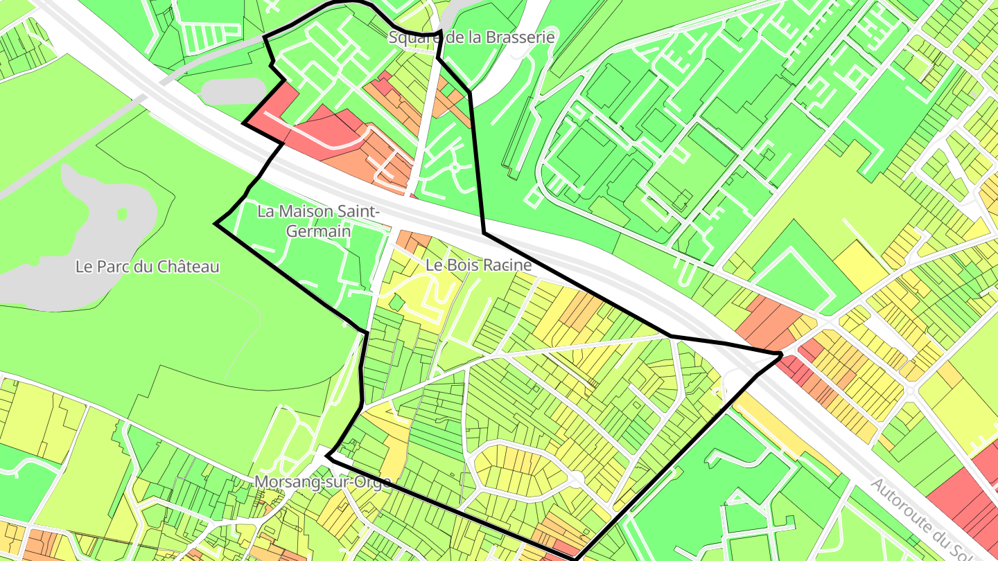 Carte des prix de l'immobilier Quartier Wallon
