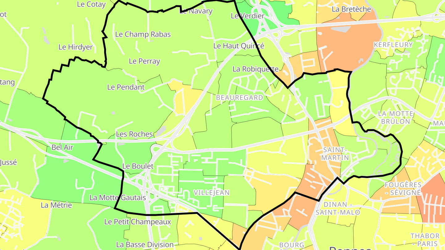Carte des prix de l'immobilier Quartiers Nord-Ouest