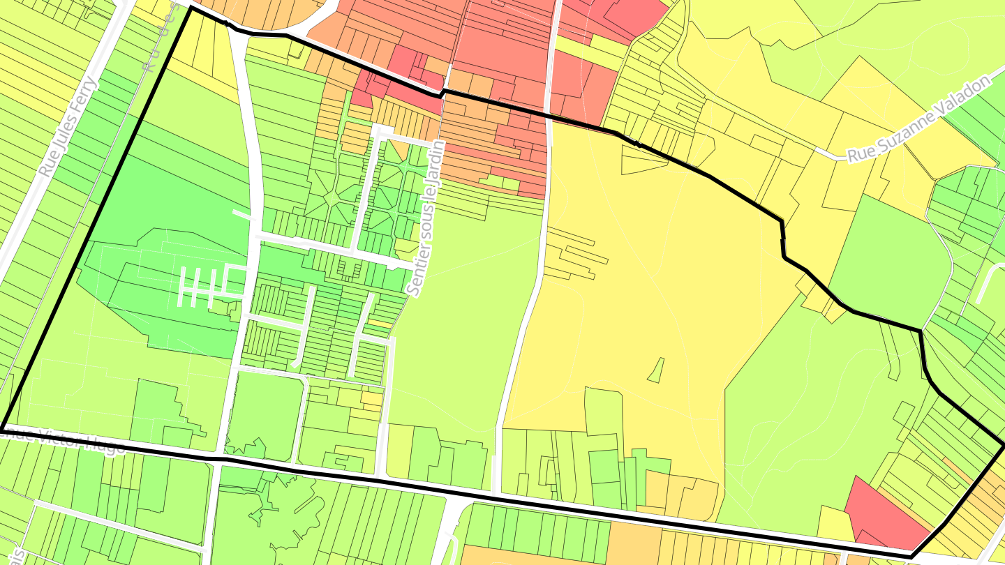 Carte des prix de l'immobilier Quartiers Nord