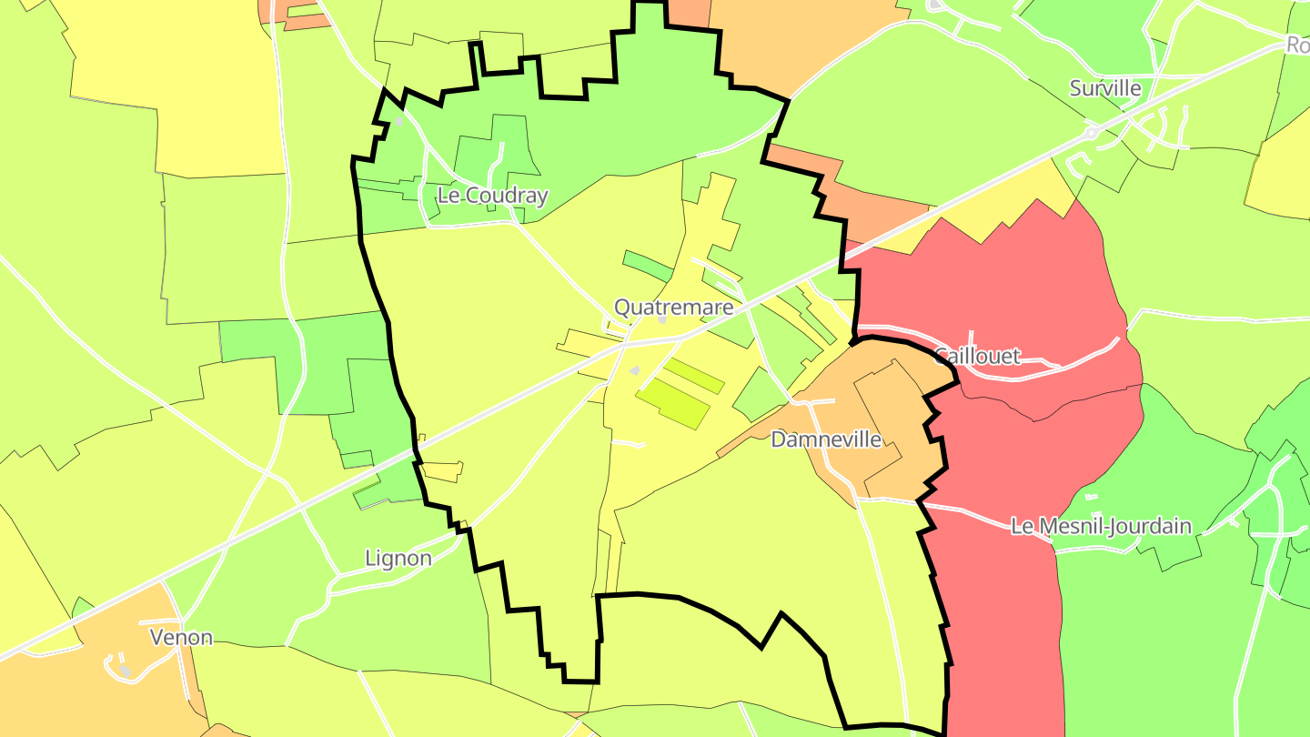 Carte des prix de l'immobilier Quatremare