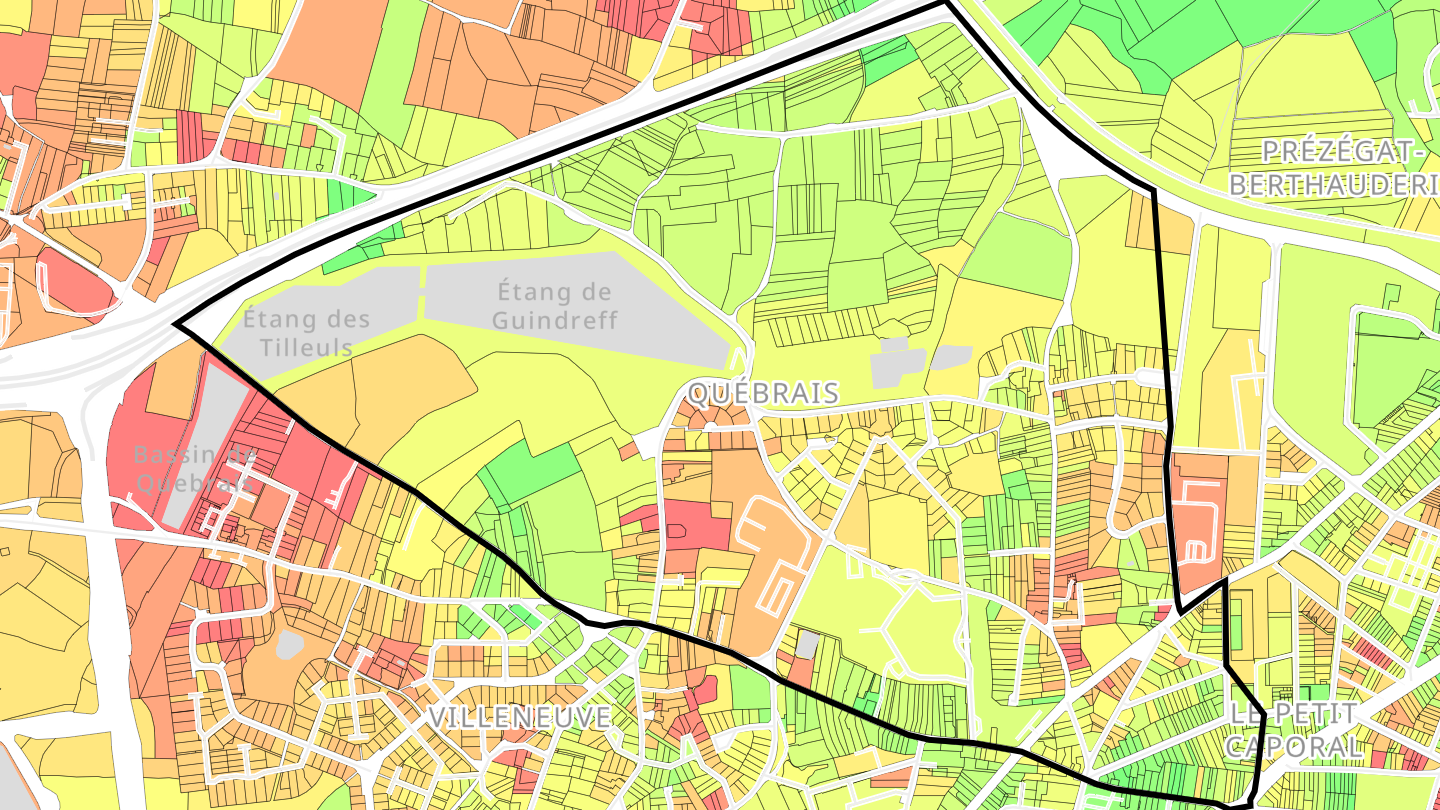 Carte des prix de l'immobilier Québrais