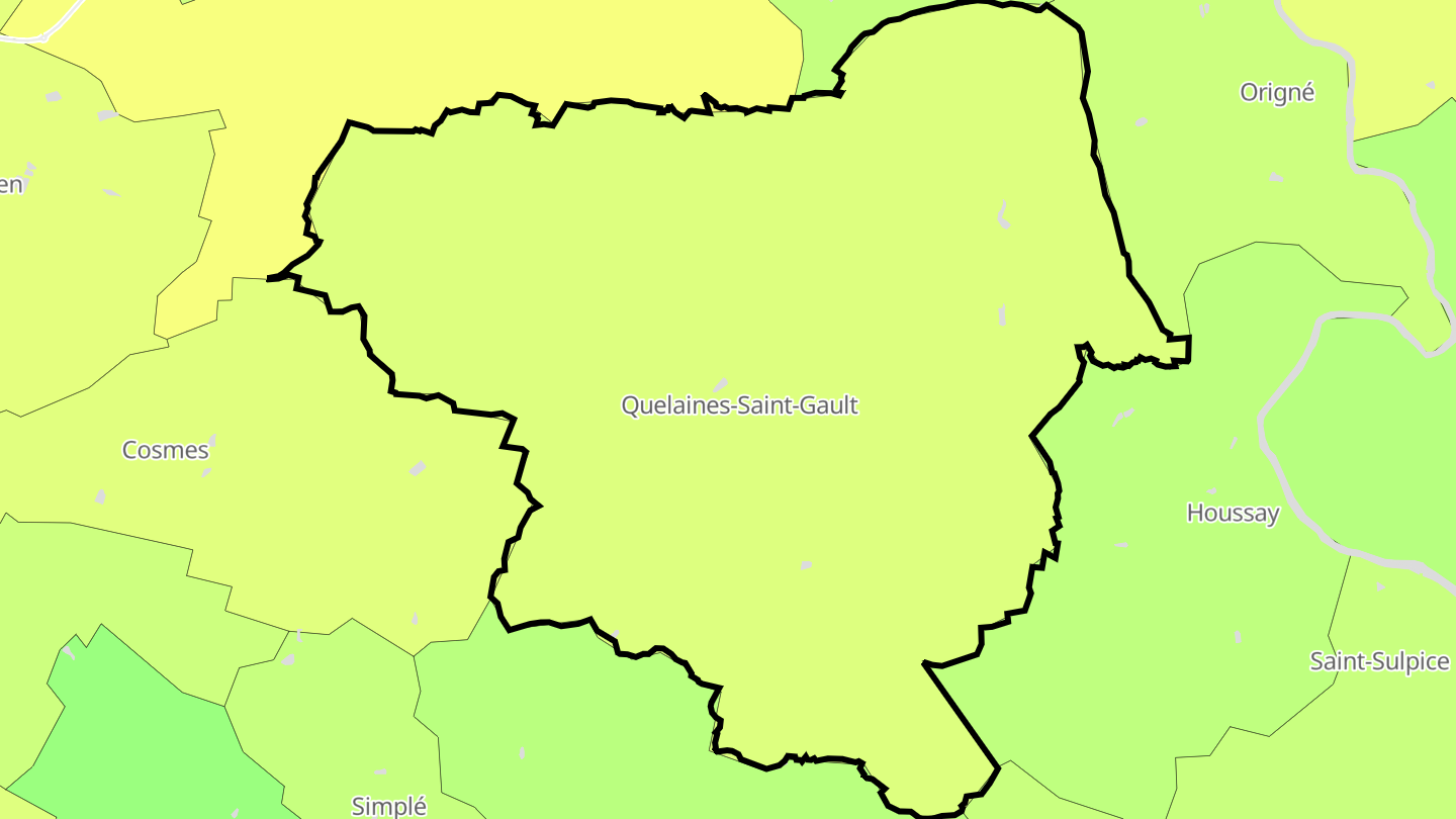 Carte des prix de l'immobilier Quelaines-Saint-Gault