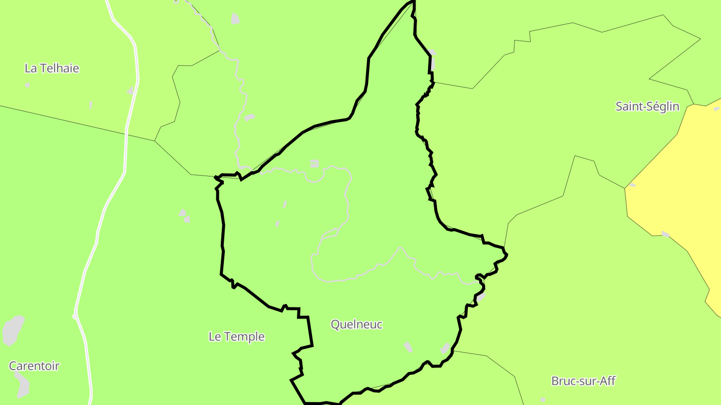 Carte des prix de l'immobilier Quelneuc