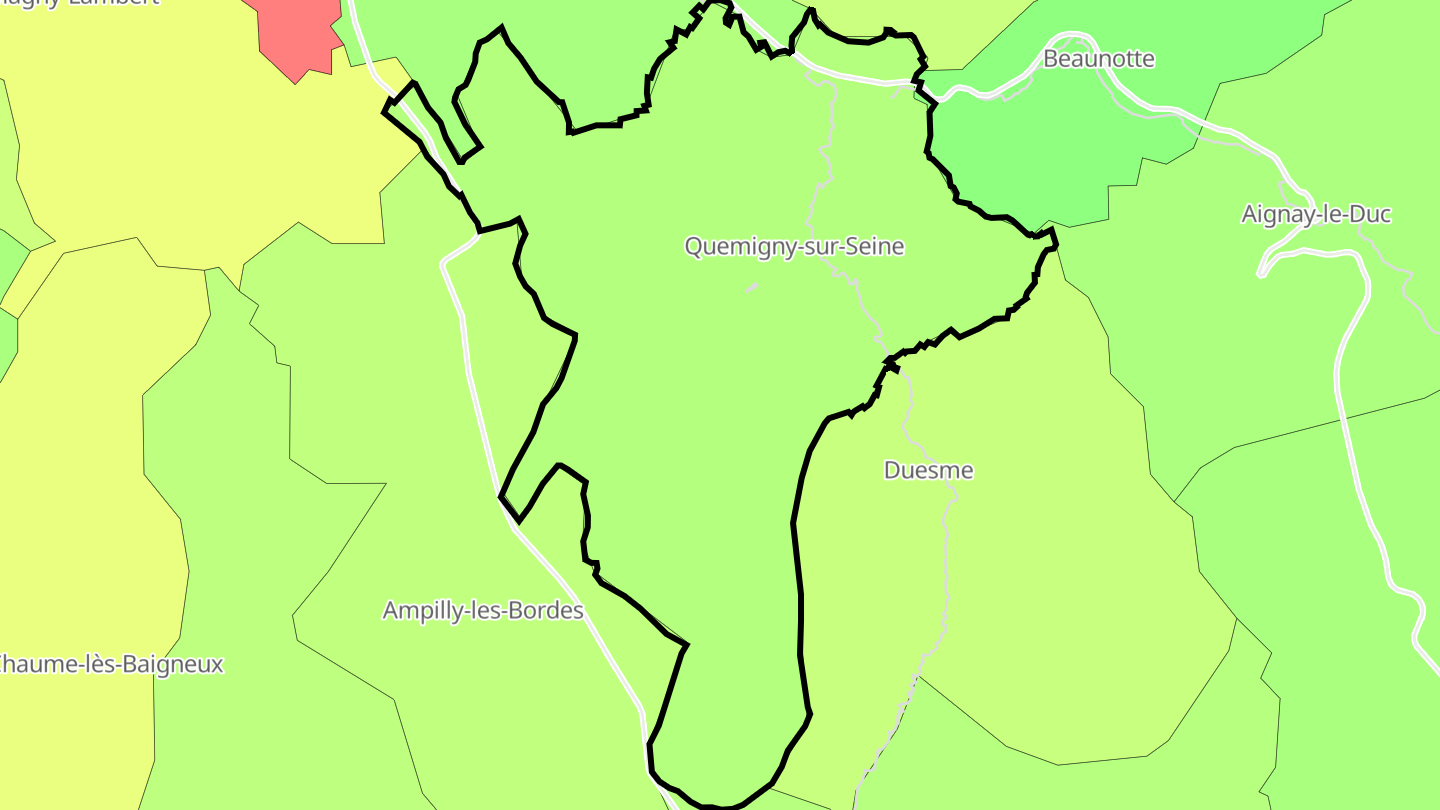 Carte des prix de l'immobilier Quemigny-sur-Seine