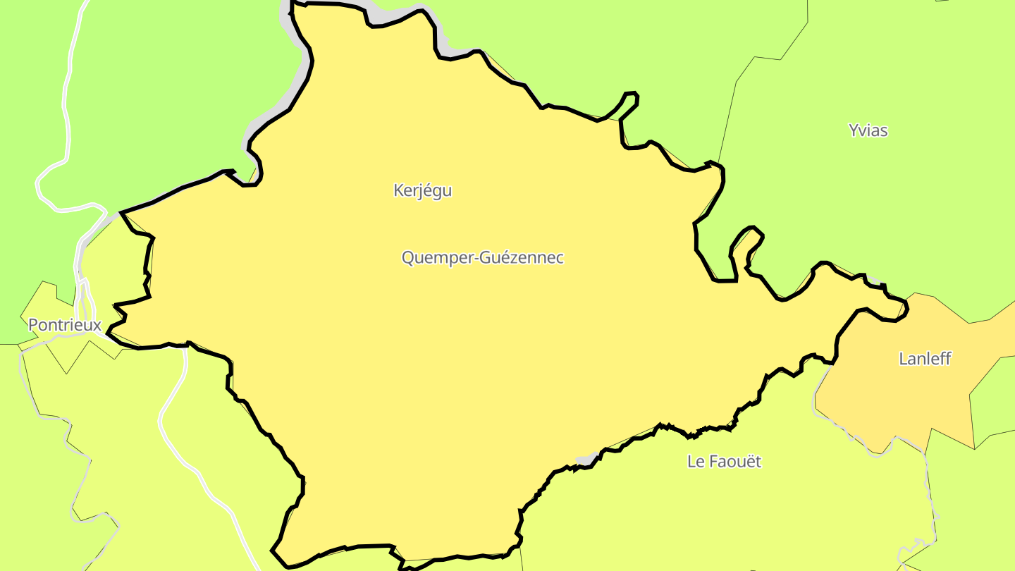 Carte des prix de l'immobilier Quemper-Guézennec