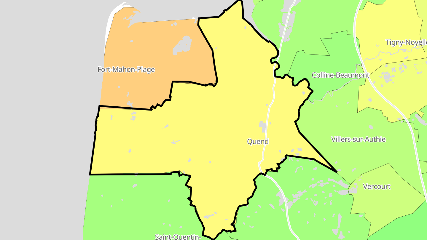 Carte des prix de l'immobilier Quend