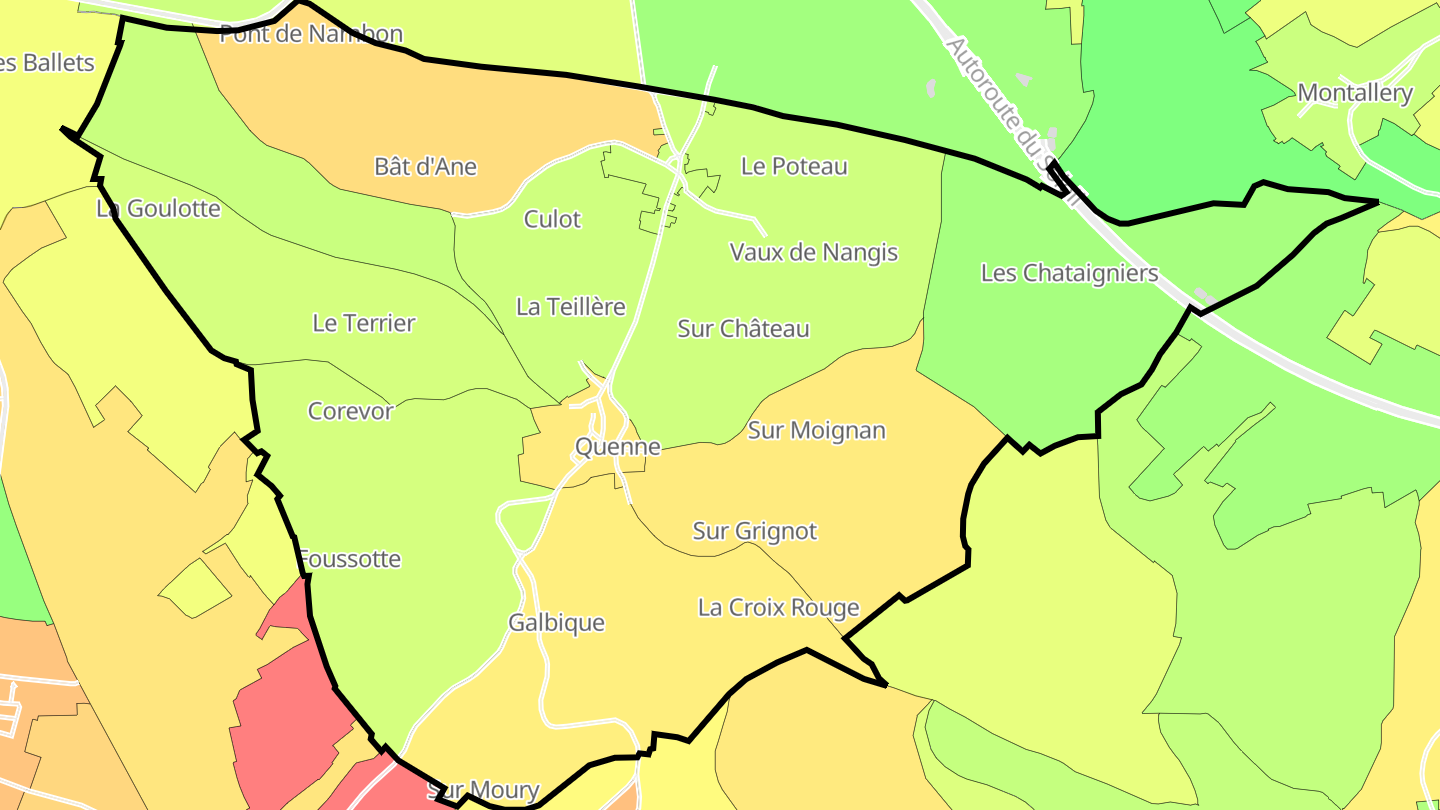Carte des prix de l'immobilier Quenne