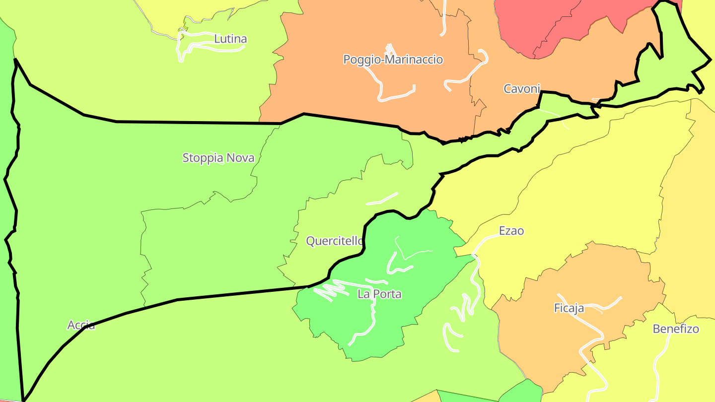 Carte des prix de l'immobilier Quercitello